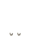 Absolute Crescent Moon Stud Earrings, Silver