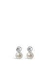 Absolute Pearl Drop Earrings with CZ Stone, Silver