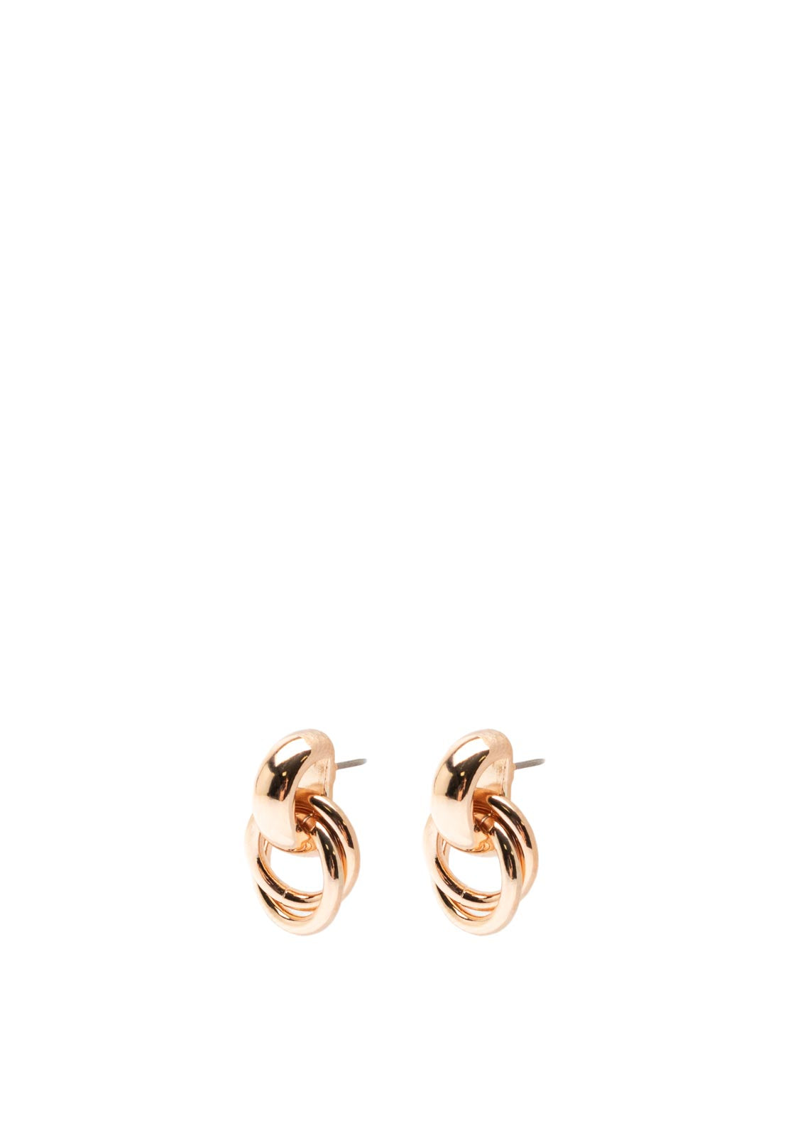 Absolute Interlocking Circle Drop Earrings, Rose Gold
