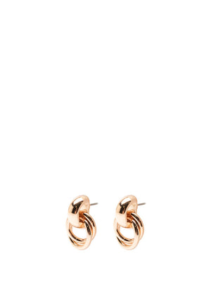 Absolute Interlocking Circle Drop Earrings, Rose Gold