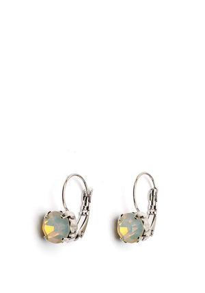 Absolute White Opal Drop Earrings, Silver