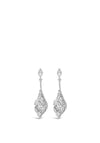 Absolute CZ Embellished Drop Earrings, Silver