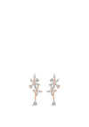 Absolute Rose Gold Flower Drop Stud Earrings, JE246RS
