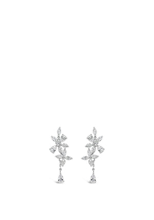 Absolute Silver Flower Drop Stud Earrings, JE246SL