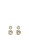 Absolute Diamond Double Circle Drop Earrings, Gold