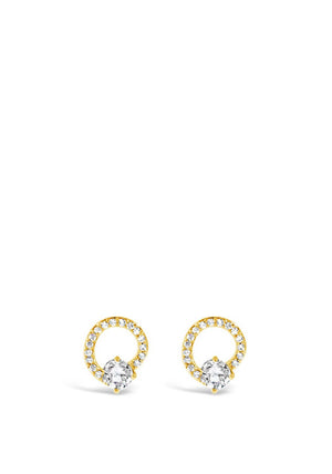 Absolute Diamond Circle Stud Earrings, Gold