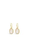 Absolute Speckled Nude Opal Drop Gold Earrings, E2089GL