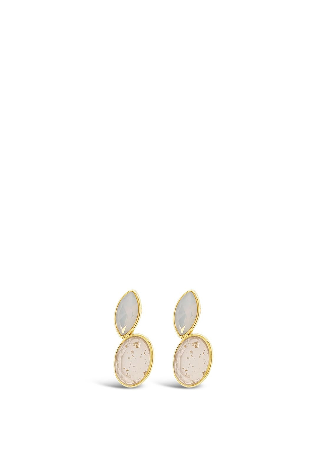Absolute Gold Speckled Nude Oval Drop Earrings, E2088GL