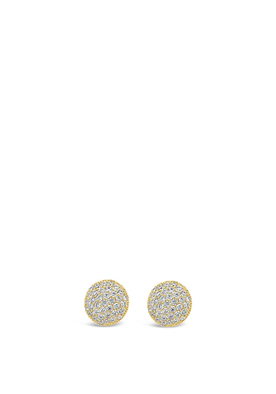 Absolute Gold Circular Diamante Stud Earrings, E2104GL