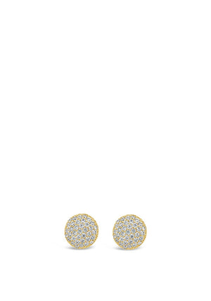 Absolute Gold Circular Diamante Stud Earrings, E2104GL