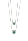 Absolute Emerald & Crystal Necklace, Silver