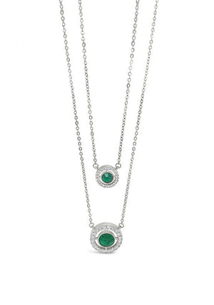 Absolute Emerald & Crystal Necklace, Silver