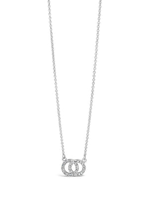 Absolute Silver Diamante Linking Rings Necklace, JP243SL