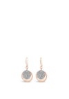 Absolute Rose Gold Disc and Silver Diamante Drop Earrings, E2074MX