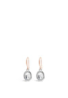 Absolute Rose Gold and Silver Oval Drop Earrings, E2078MX
