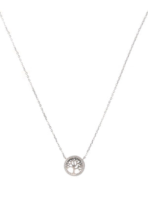 Absolute Jewellery Kids Crystal Tree of Life Pendant, Silver