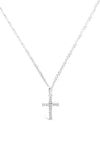 Absolute Kids Crystal Cluster Cross Necklace, Silver