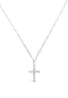 Absolute Kids Crystal Cluster Cross Necklace, Silver
