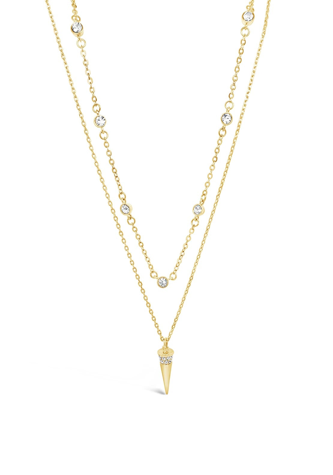 Absolute Spike Pendant Layered Necklace, Gold
