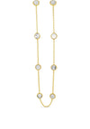 Absolute White Opal & Crystal Bead Necklace, Gold