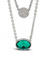 Absolute Emerald Layered Necklace, Silver