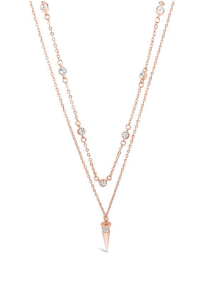 Absolute Spike Pendant Layered Necklace, Rose Gold