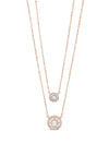 Absolute White Opal & Crystal Ring Necklace, Rose Gold