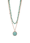 Absolute Layered Turquoise Bead Necklace, Rose Gold