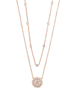 Absolute Long Rose Layer Collection Necklace, Rose Gold