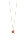 Absolute Rose Gold Necklace with Red Diamante Disk