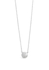 Absolute Diamante Disc Pendant Necklace, Silver