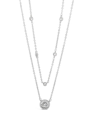 Absolute Zirconia Layered North Star Necklace, Silver