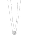 Absolute Deco Fine Double Necklace, Silver