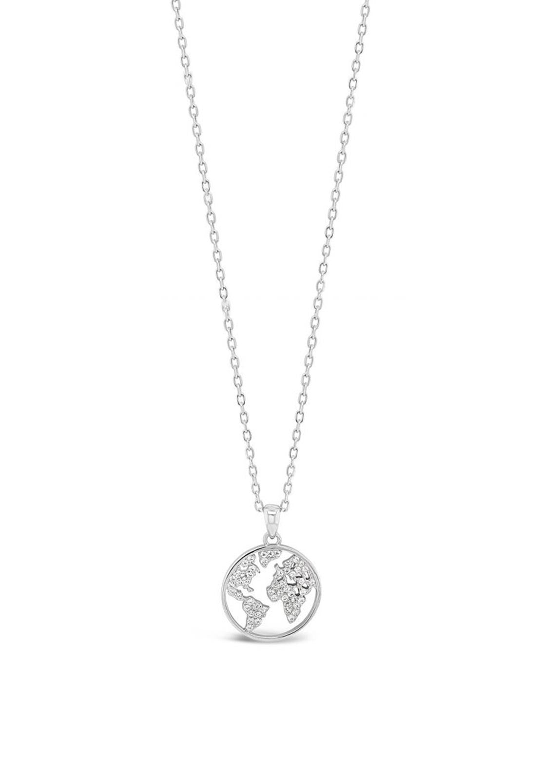 Absolute You Are My World Pendant Necklace, Silver