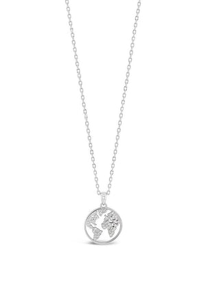 Absolute You Are My World Pendant Necklace, Silver