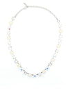Absolute White Opal Stud Necklace, Silver