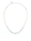 Absolute White Opal Stud Necklace, Silver