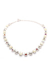 Absolute White Opal Stud Necklace, Silver