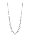 Absolute Pearl with CZ Stone Necklace, Silver