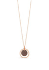 Absolute Rose Gold Necklace with Black Diamante Disk