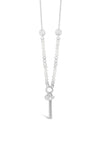 Absolute Silver Long Tassel and White Pearl Necklace, N2090SL