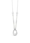 Absolute Silver Long Pearl and Sphere Necklace, N2091SL