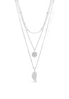 Absolute Feather & Diamond Necklace, Silver