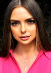 Absolute Feather & Diamond Necklace, Silver