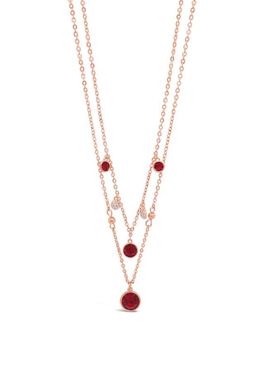 Absolute Ruby Layered Necklace, Rose Gold