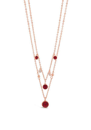 Absolute Ruby Layered Necklace, Rose Gold