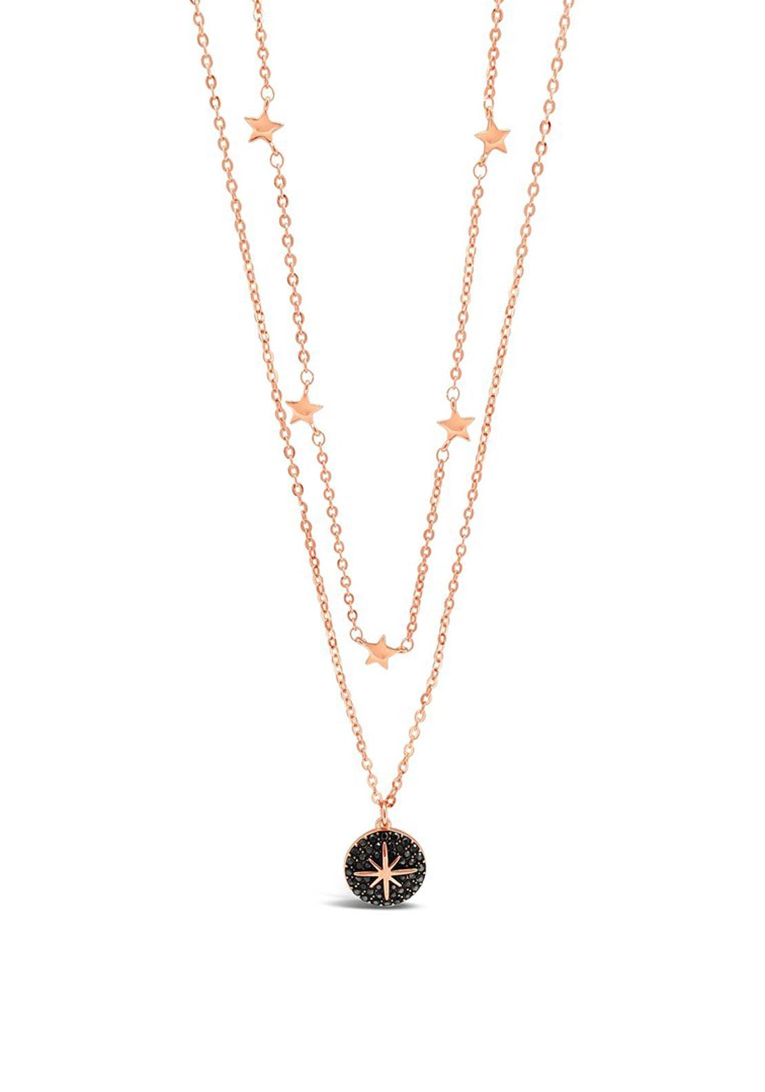 Absolute Hematite Star Small Pendant Necklace, Rose Gold