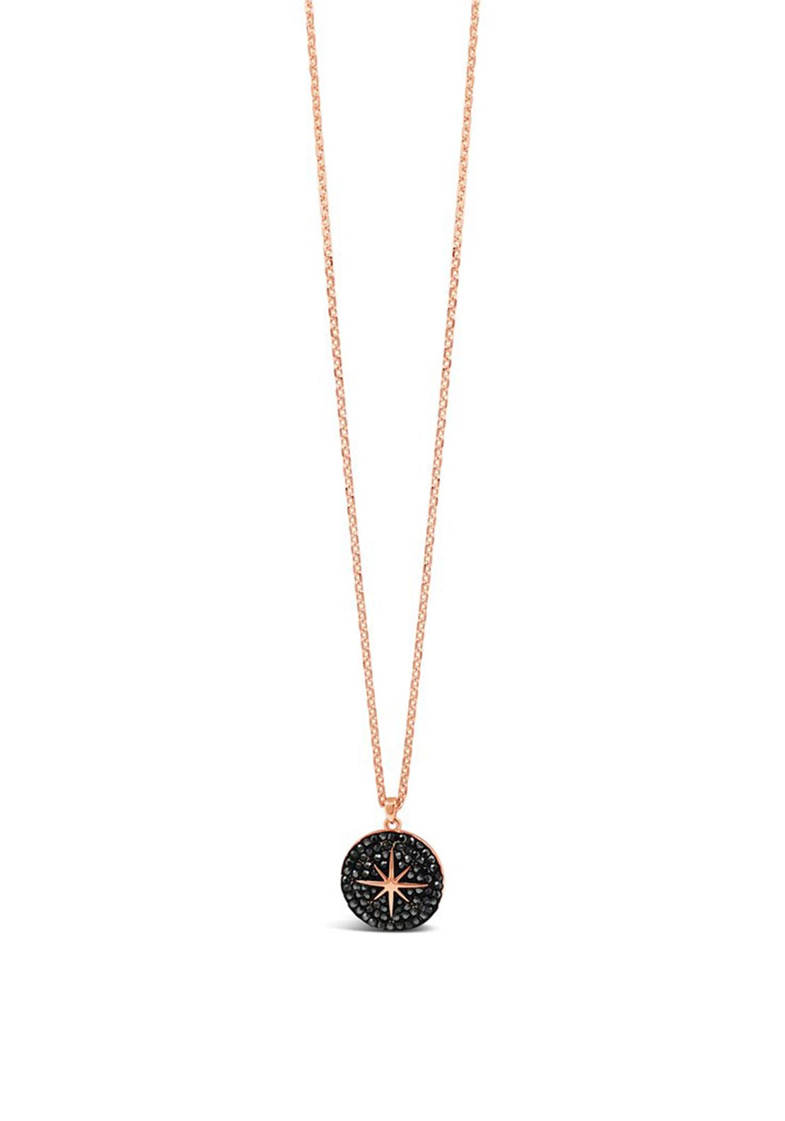 Absolute Hematite Star Large Pendant Necklace, Rose Gold