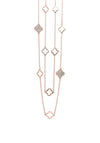 Absolute Diamante Flower Long Chain, Rose Gold