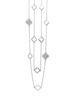 Absolute Long Flower Chain, Silver